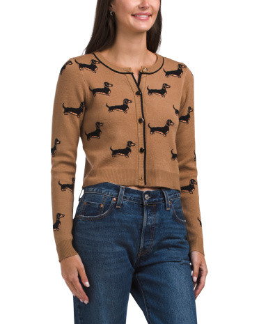Weiner Dog Cardigan for Women | Polyester/Rayon/Nylon | Marshalls