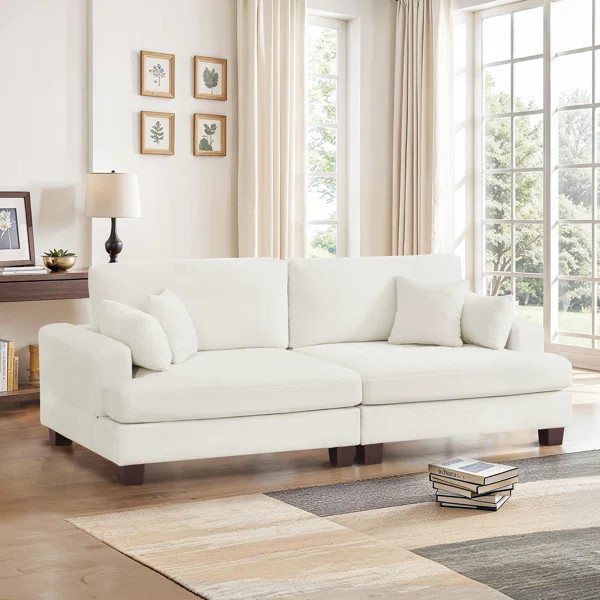Denylah 88'' Adjustable Back Height Upholstered Sofa | Wayfair North America