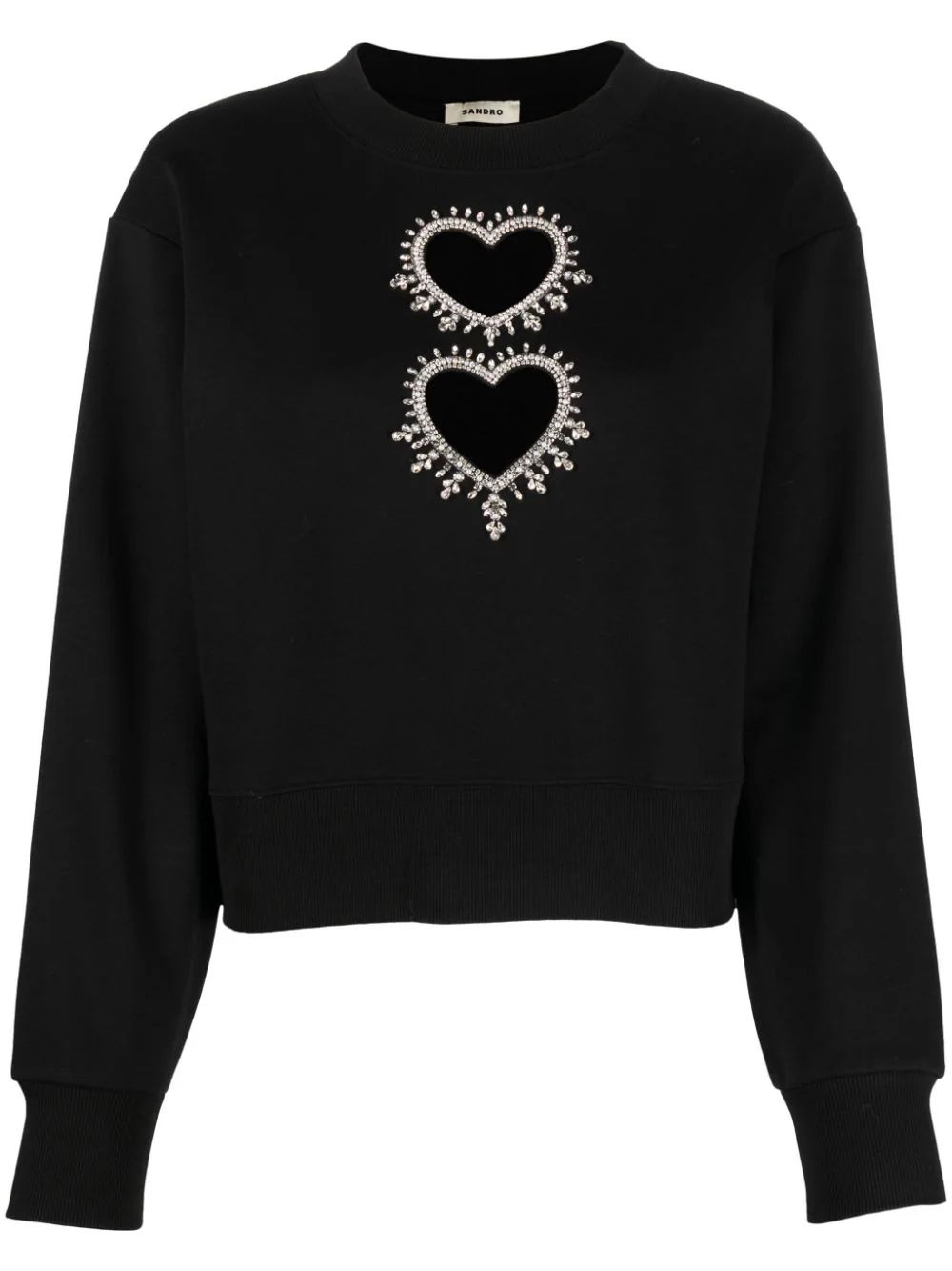 SANDRO Heart cut-out Sweatshirt - Farfetch | Farfetch Global