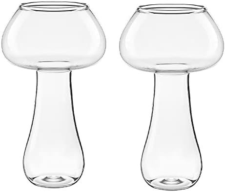 DOITOOL 2pcs Mushroom Cocktail Glass Creative Martini Glasses Novelty Drink Cup Wine Goblets Cham... | Amazon (US)