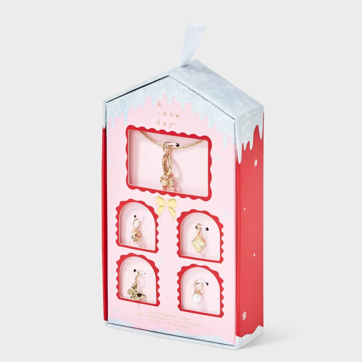 14K Gold Dipped Cubic Zirconia Pendant Charm Necklace Set 5pc - A New Day™ Gold | Target