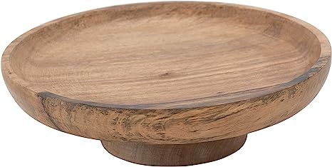Bloomingville Round Natural Mango Wood Footed Cake Stand Bowl | Amazon (US)