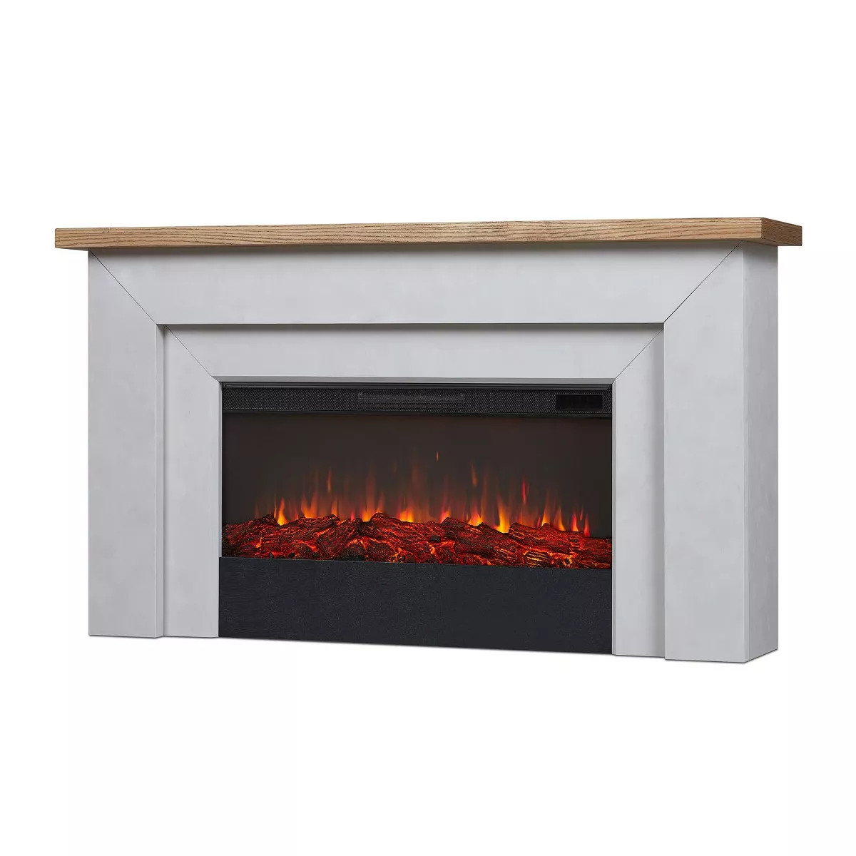 Malie 68" Landscape Electric Fireplace in Venetian Gray by Real Flame | Target