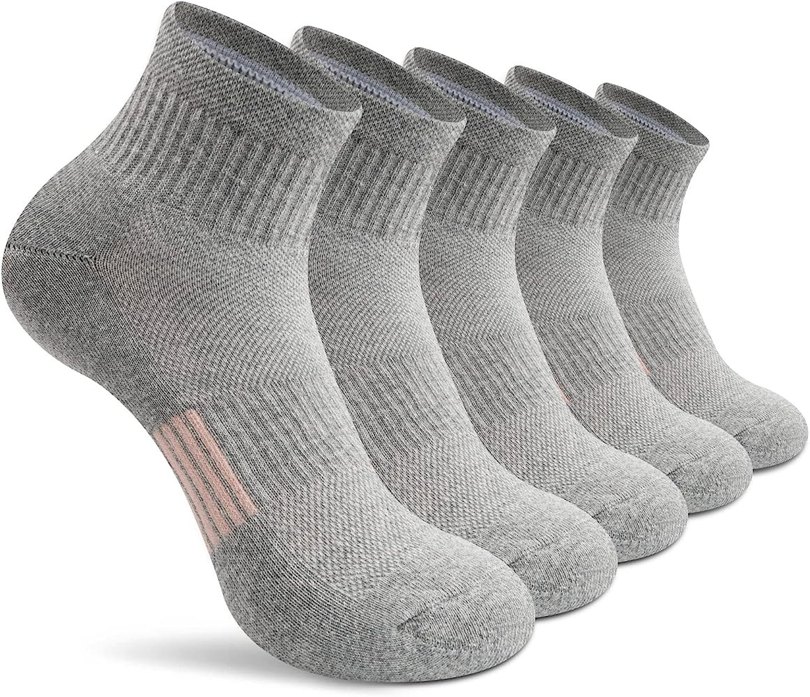 Gonii Ankle Socks Womens Athletic Thick Cushioned Running Hiking Low Cut 5-Pairs | Amazon (US)