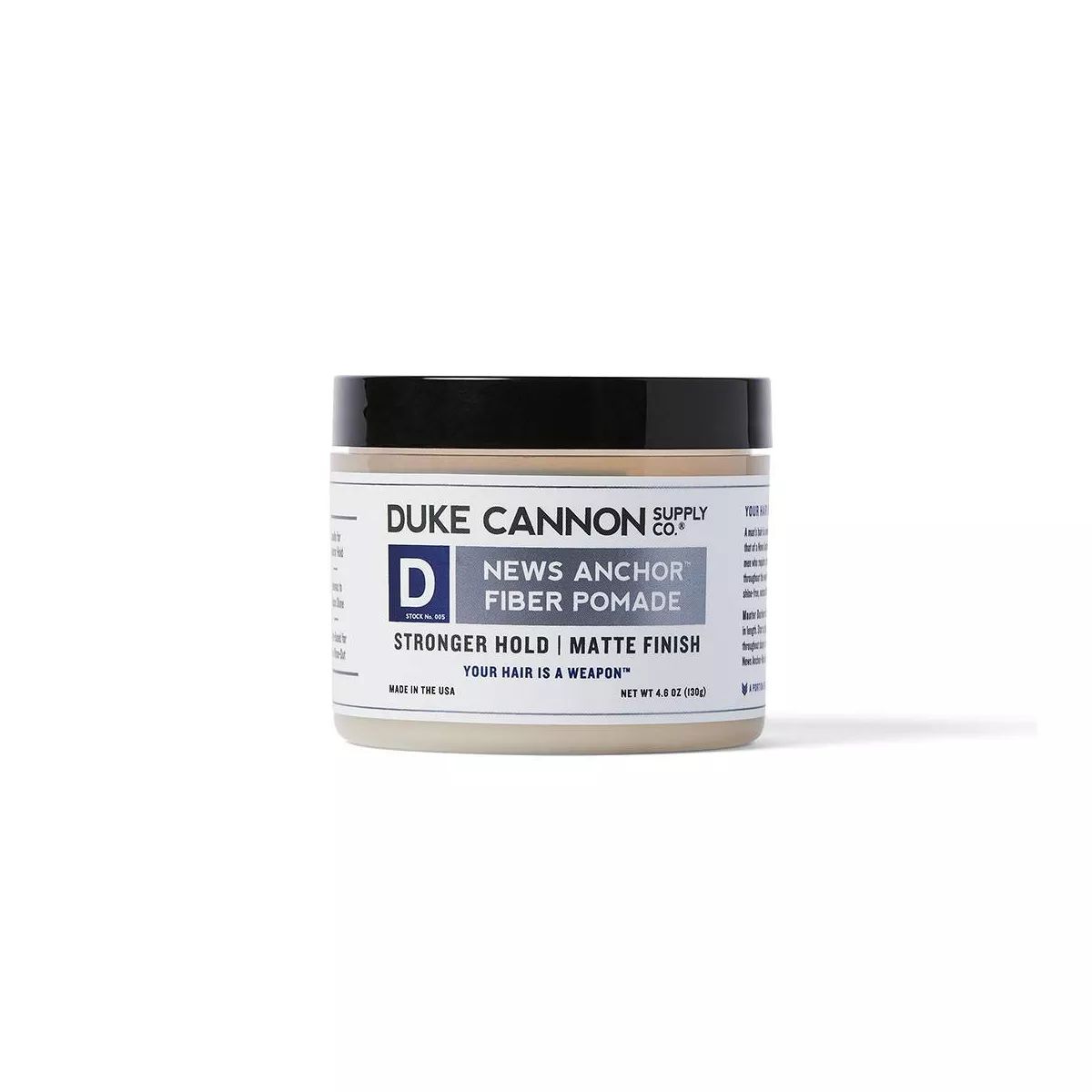 Duke Cannon News Anchor Fiber Pomade - Strong Hold, Matte Hair Styling Pomade for Men - 4.6 oz | Target