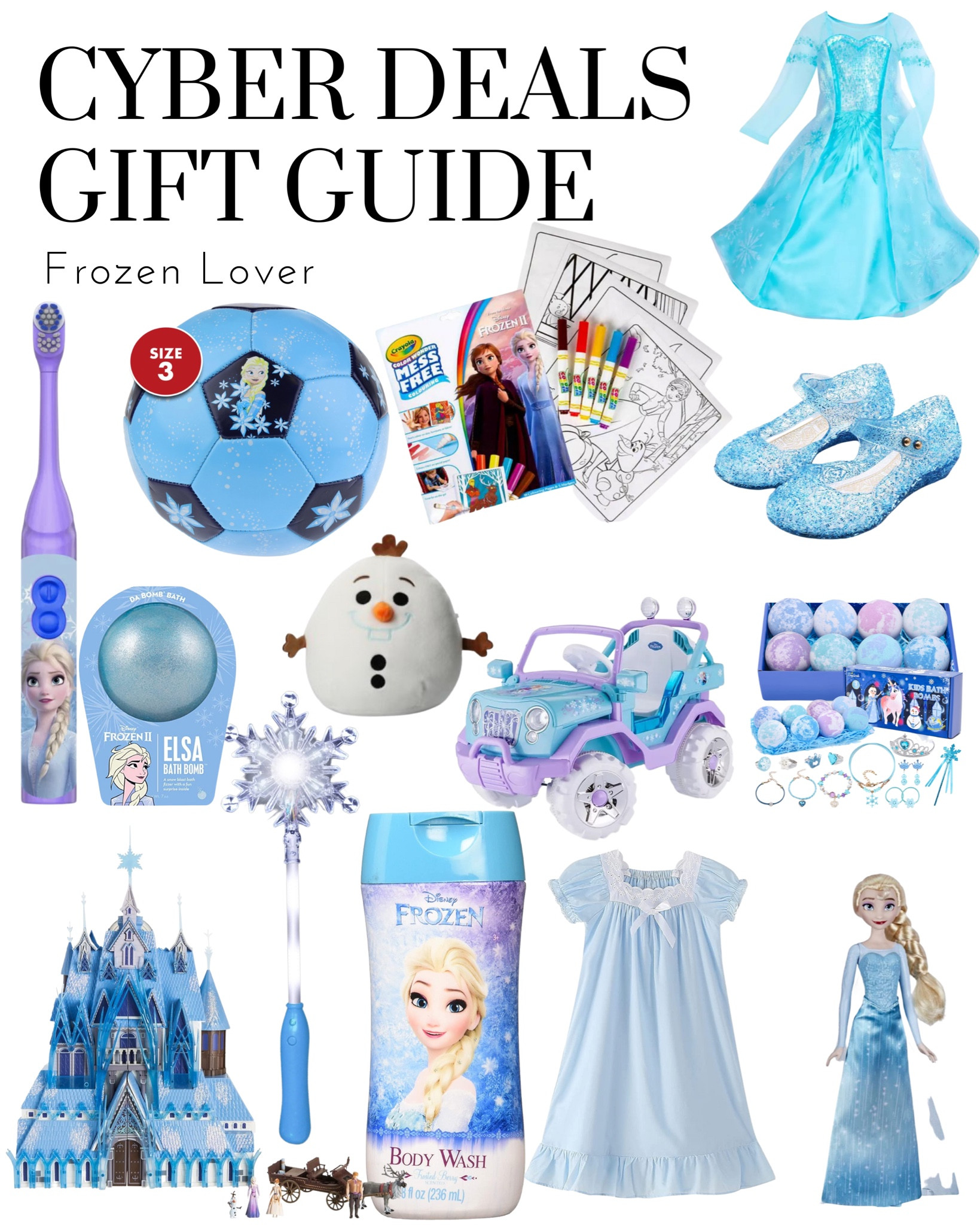 ❄️CYBER DEALS GIFT GUIDE: For the Frozen Lover❄️ Shop my top #BlackFriday list for all things Frozen! Everything from toys, backpacks, dresses, dolls, AND MORE!!💙
