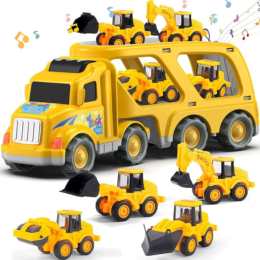 Veslier Construction Truck Toys for Boys Girls Age 1 2 3 4 5 6 Years Old，Carrier Transport Truc... | Amazon (US)