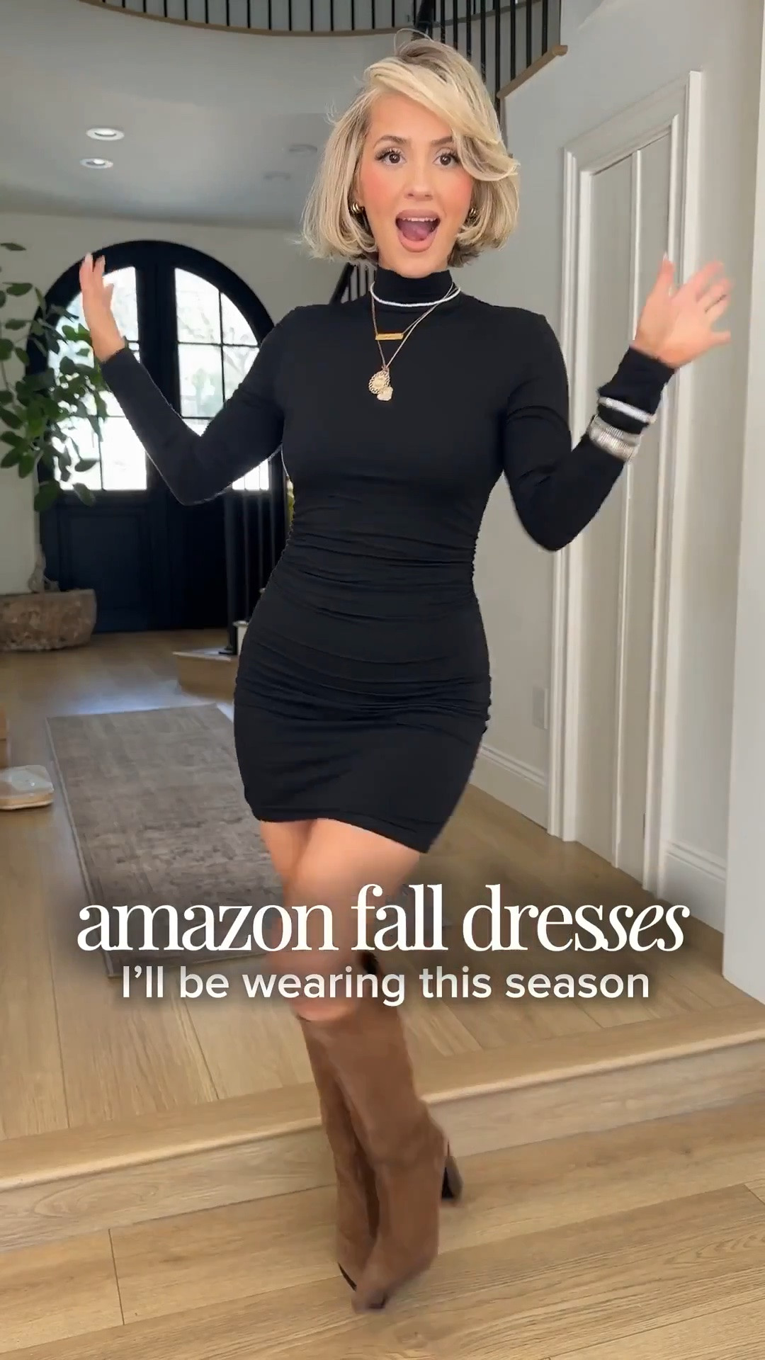 Amazon fall dresses I’ll be wearing ON REPEAT 😎🖤 

Wearing a small on everything! 
The black and white button dress — I cinched the waist by using the clip linked below!

 Amazon fall dresses for every occasion 🍂 From casual everyday looks and work outfits to date night, church, brunch, Thanksgiving and holiday plans—these are versatile fall wardrobe staples you can style now and wear straight into winter.

Amazon fall dresses, fall outfit ideas, casual fall dresses, sweater dresses, knit dresses, transitional fall outfits, fall wardrobe staples, everyday dresses, work dresses, date night dresses, church dresses, brunch outfits, fall wedding guest dresses, Thanksgiving outfit ideas, family photo outfits, holiday dresses, layering pieces, fall-to-winter outfits, versatile dresses, affordable fall fashion, Amazon fashion finds.

#LTKgrwm #LTKootd #LTKU