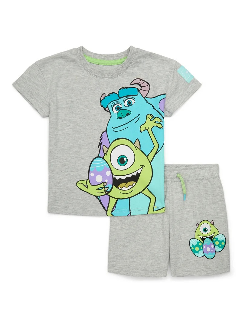 Monsters Inc Toddler Easter Graphic Print Tee and Shorts Set, 2-Piece, Sizes 12 Months-5T | Walmart (US)