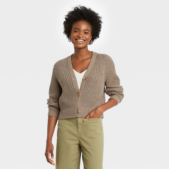 Women's Open Neck Button-Front Cardigan - A New Day™ | Target