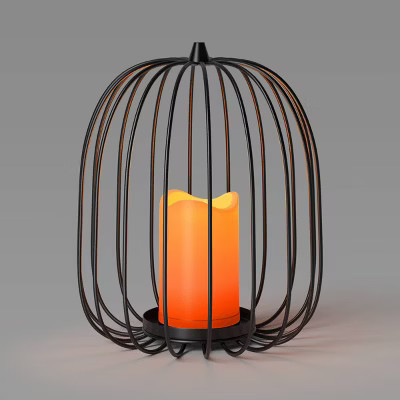 10" Lit Metal Pumpkin Lantern - Hyde and EEK! Boutique™ | Target