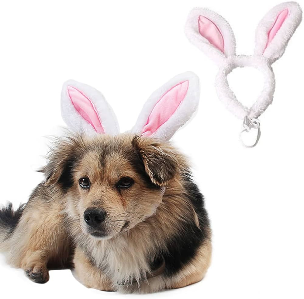 ANIAC Easter Dog Headband for Small Medium Dog,Plush Dog Cat Hat with Bunny Ears, Cute Dog Head A... | Amazon (US)