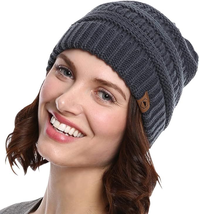 Tough Headwear Womens Beanie Winter Hat - Warm Chunky Cable Knit Hats - Soft Stretch Thick Cute K... | Amazon (US)