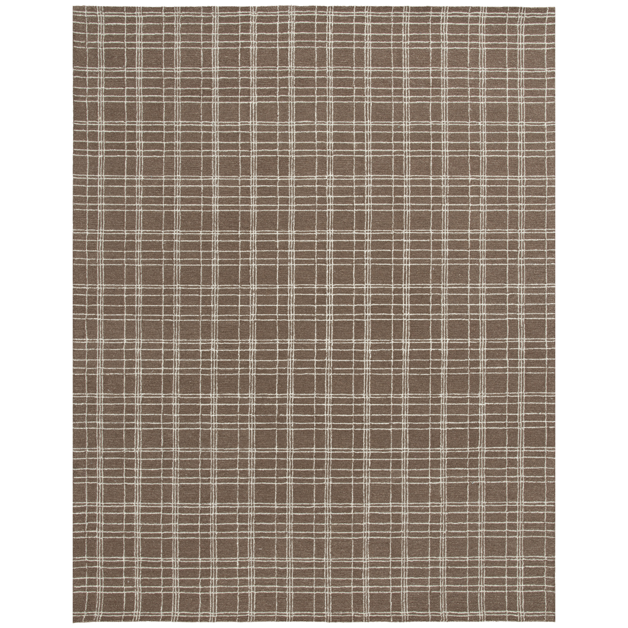 Better Homes & Gardens 7'10"x9'10" Brown Plaid Wool Indoor Area Rug - Walmart.com | Walmart (US)