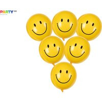 Happy Face Latex Balloons 6 Pcs | One Dude Birthday First 1st Smily Bouquet | Etsy (US)