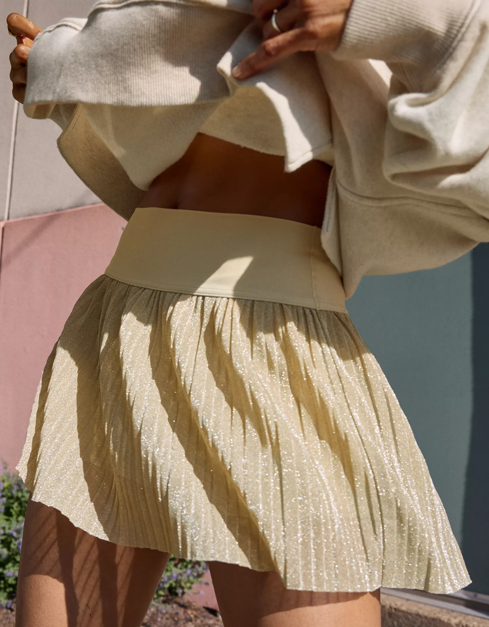 OFFLINE By Aerie Real Me Pleated Glitter Skort | American Eagle Outfitters (US & CA)