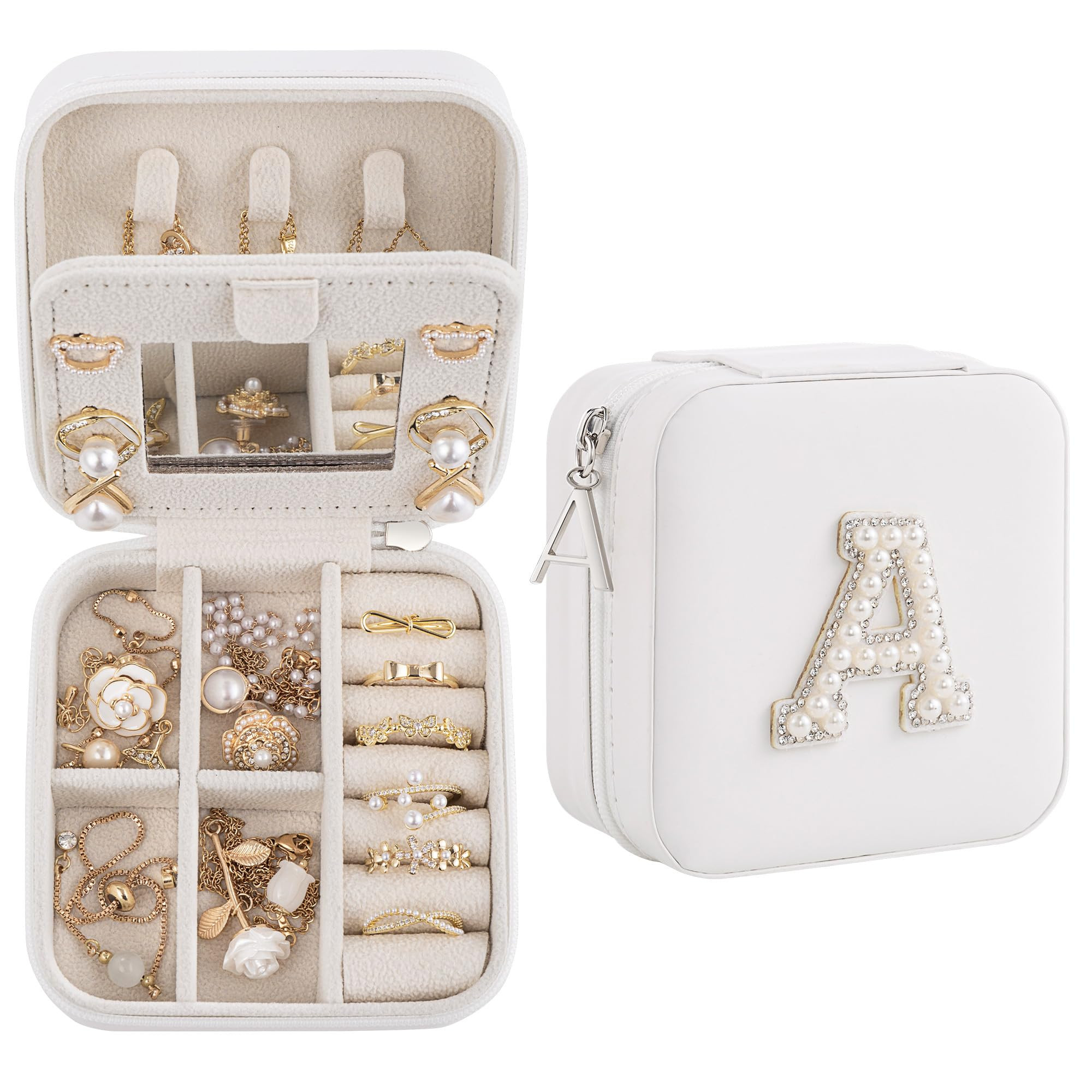 Birthday Gifts for Women - Initial Jewelry Box, Travel Case Organizer for Wife, Girlfriend, Gradu... | Amazon (US)