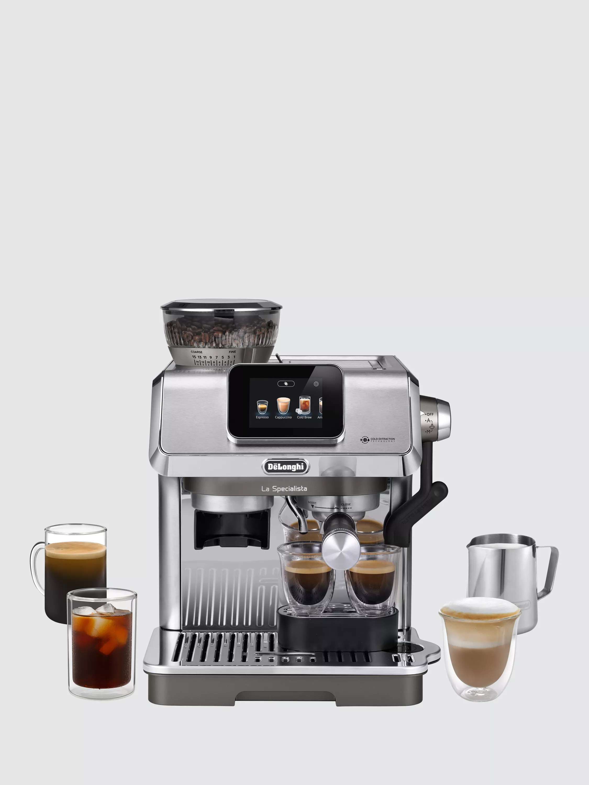 De'Longhi La Specialista EC9455.M Touch Bean to Cup Coffee Machine, Silver | John Lewis (UK)