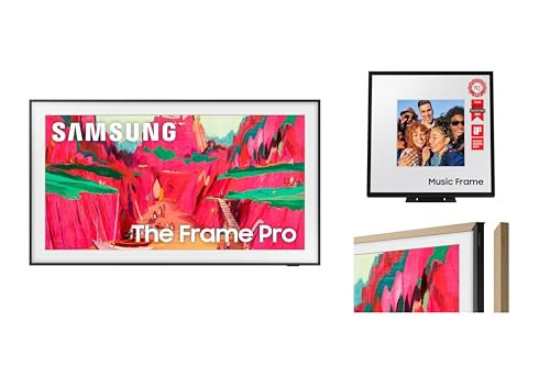 Samsung 75" The Frame Pro 4K Neo QLED Smart TV (2025) with Modern Teak Customizable Bezel & Music Frame Smart Speaker with Dolby Atmos | Amazon (US)