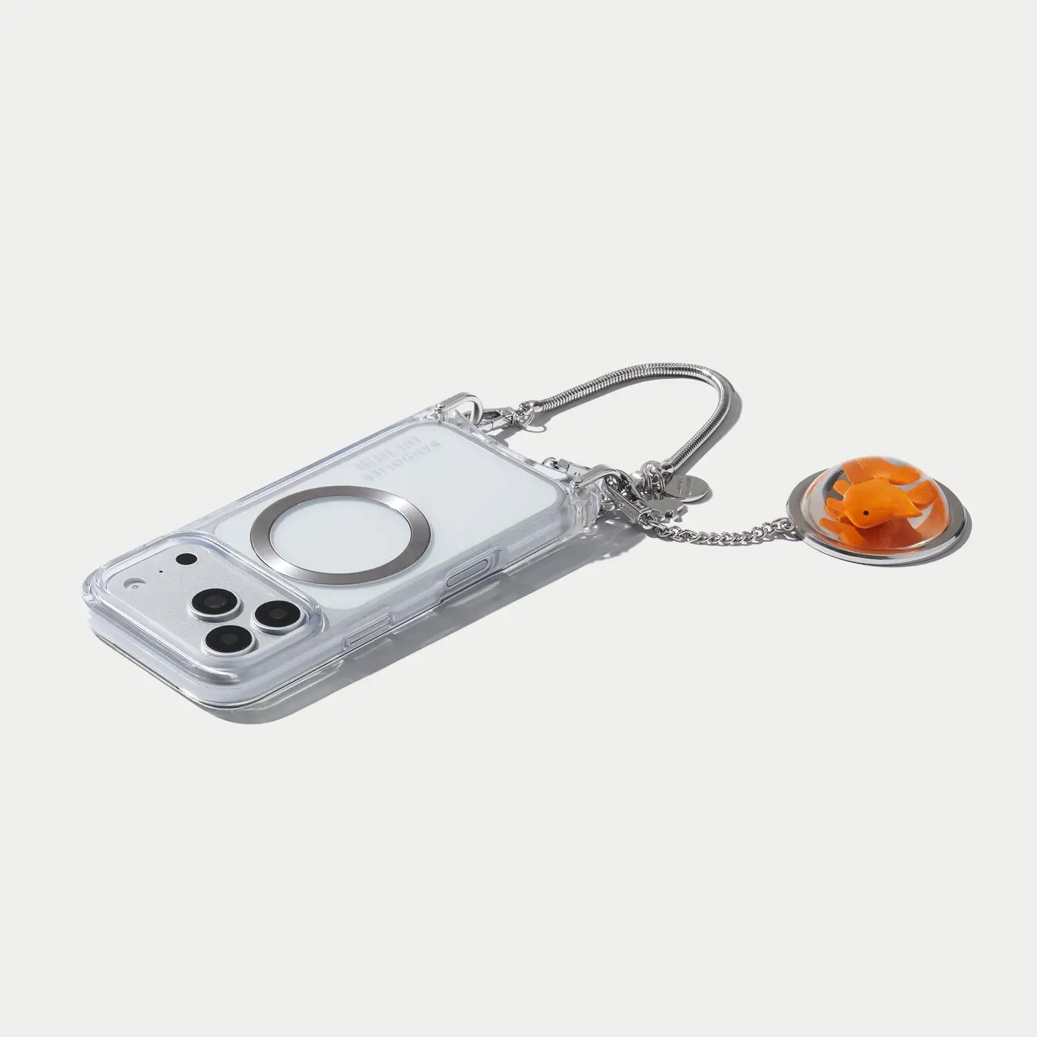 Goldie Wristlet Phone Case - Clear/Silver | Bandolier