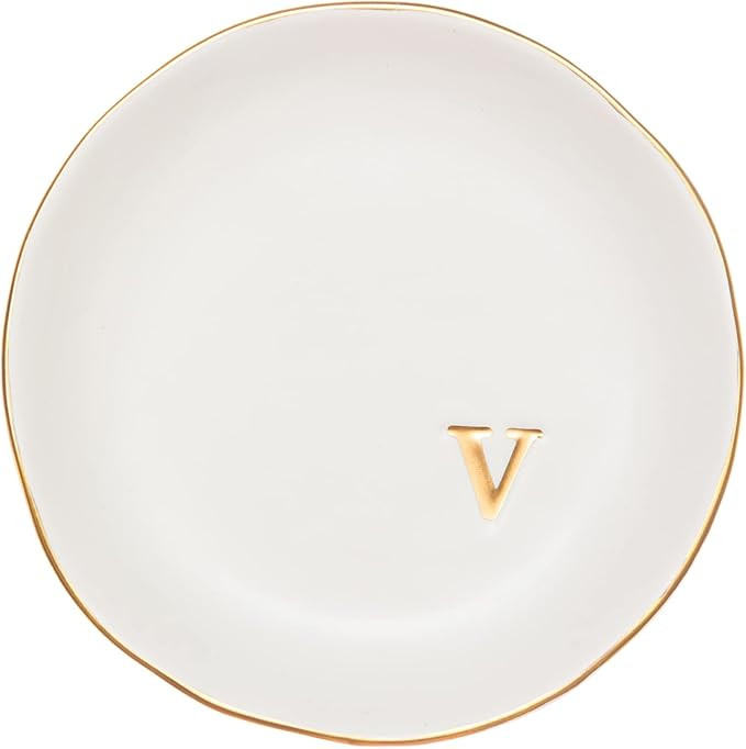 COLLECTIVE HOME - Ceramic Jewelry Tray, Decorative Trinket Dish for Rings Earrings Necklaces Brac... | Amazon (US)