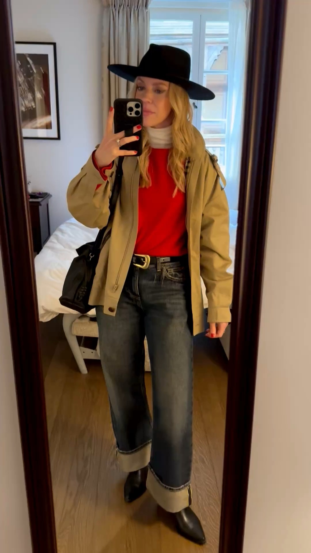 Spring travel look, vintage Burberry trench coat, @Zara dark wash cuffed baggy jeans, YSL western belt, Loewe Flamenco pouch handbag 

#LTKOver40 #LTKSaleAlert #LTKTravel