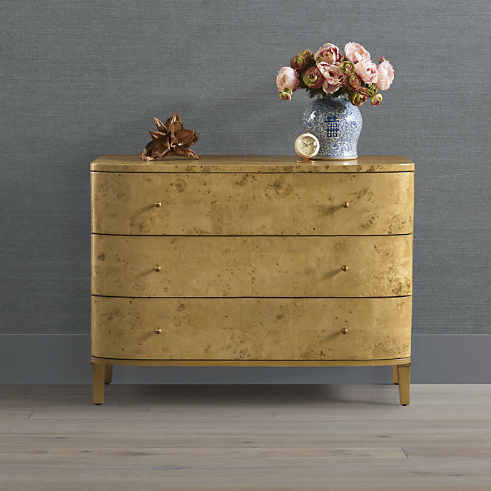 Brando 3-Drawer Chest with Burlwood Exterior & Built-in Power Strip | Frontgate