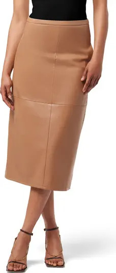 Doreen Cross Seamed Faux Leather Midi Skirt | Nordstrom