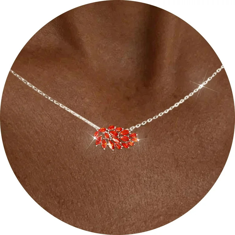 APSVO 18K White Gold Plated Leaf Necklaces for Women Girls S925 Sterling Silver July Birthstone P... | Walmart (US)