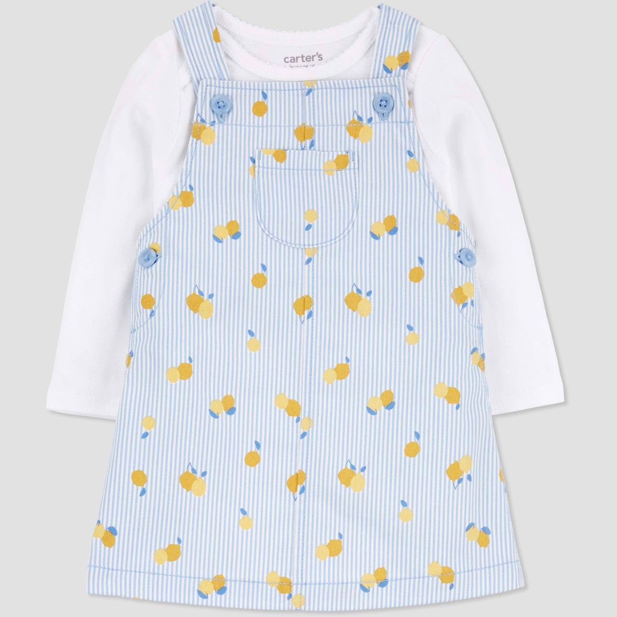 Carter's Just One You® Baby Girls' Striped Lemon Jumpsuit | Target