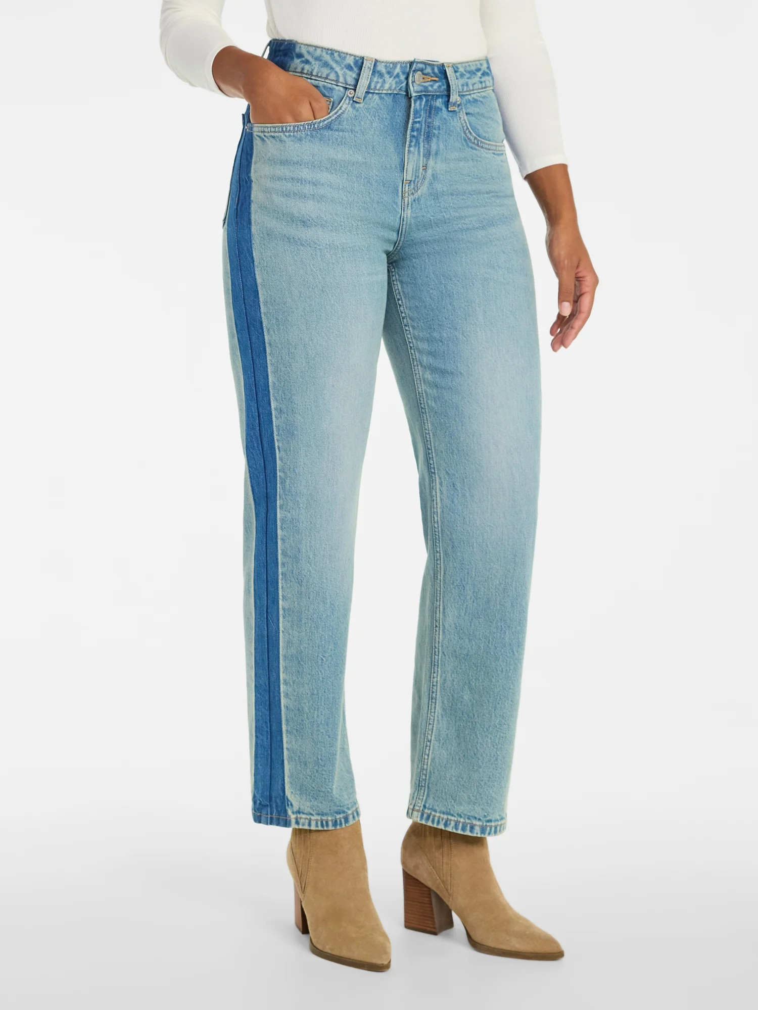 Time and Tru Women's Tuxedo Jeans, 30" Inseam, Sizes 0-20 | Walmart (US)