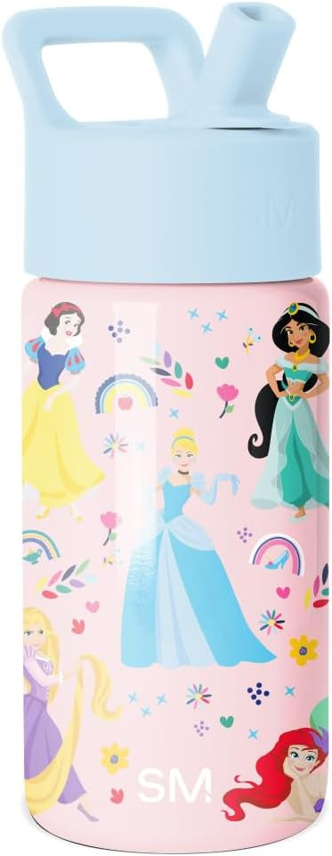 Simple Modern Disney Princess Kids Water Bottle with Straw Lid | 14oz Insulated Stainless Steel K... | Amazon (US)