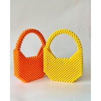 Handmade Mini Bead Bag Colorful Pearl Top Handle Purse | Etsy (US)