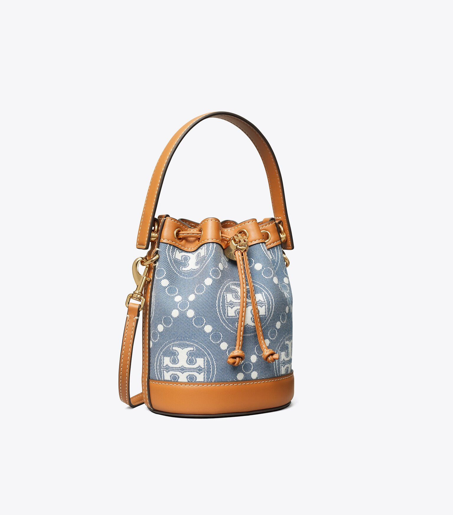 T MONOGRAM DENIM MINI BUCKET BAG | Tory Burch (US)