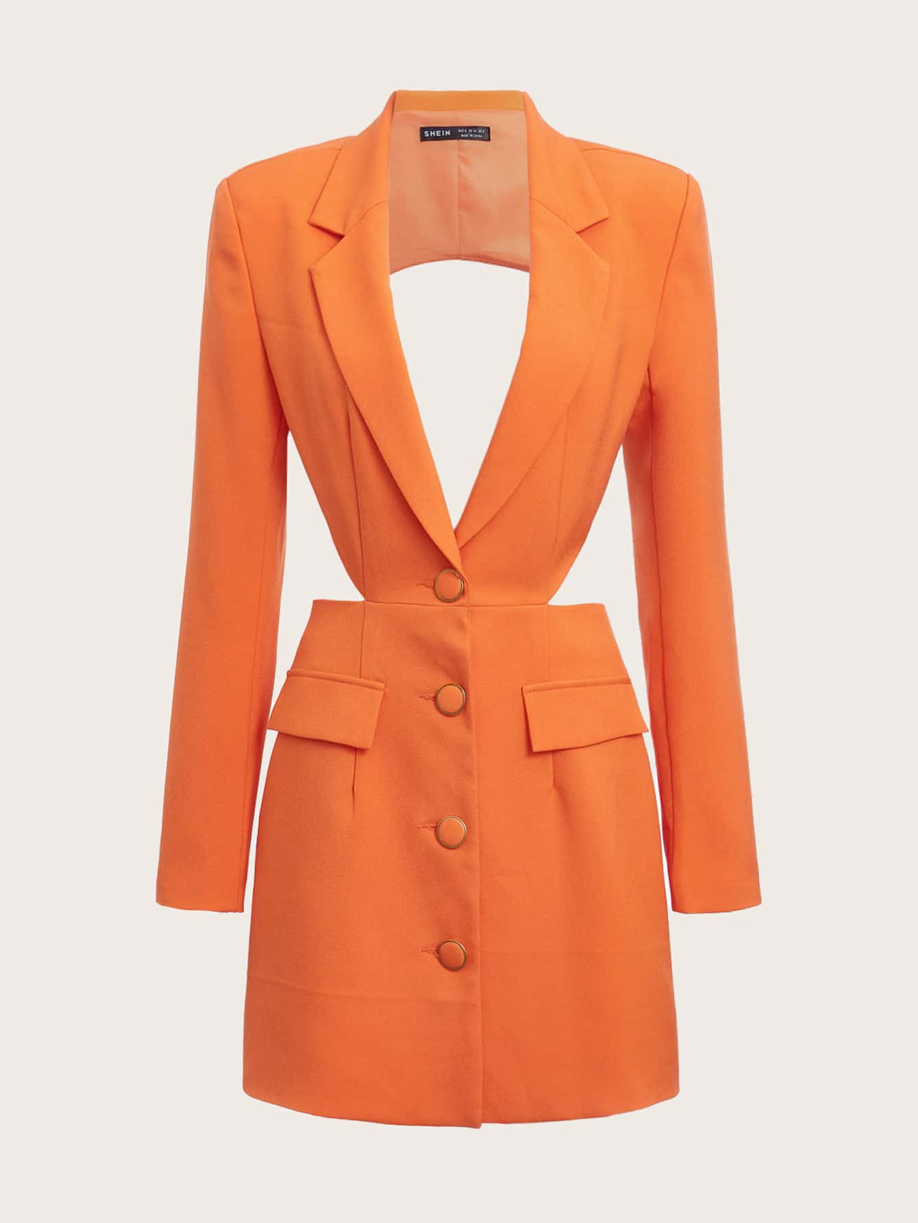 SHEIN Privé Lapel Neck Flap Detail Blazer Dress | SHEIN