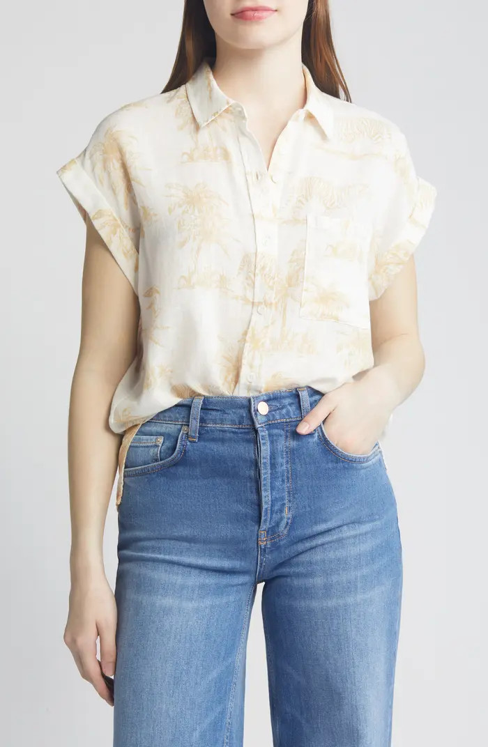 Rails Whitney Short Sleeve Linen Blend Button-Up Shirt | Nordstrom | Nordstrom
