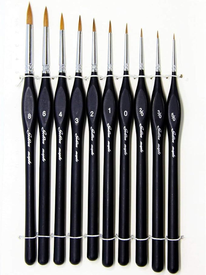 Detail Paint Brushes Set 10pcs Miniature Brushes for Fine Detailing & Art Painting - Acrylic, Wat... | Amazon (US)