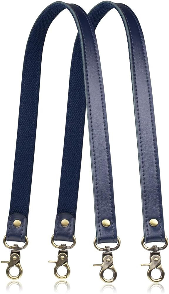 Allzedream Genuine Leather Purse Strap Sewing Canvas Replacement Handbag Shoulder Bag 2 Pcs | Amazon (US)