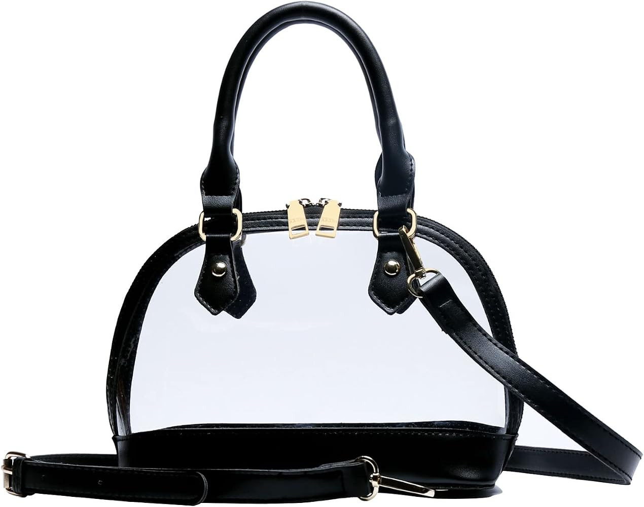 KKXIU Elegant Clear Crossbody Satchel Purse and Handbag Stadium Approved Vegan Leather Concert Ba... | Amazon (US)