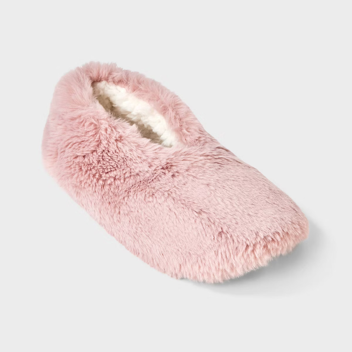 Women's Plush Faux Fur Cozy Slipper Socks with Slip Resistant Soles - Auden™ | Target