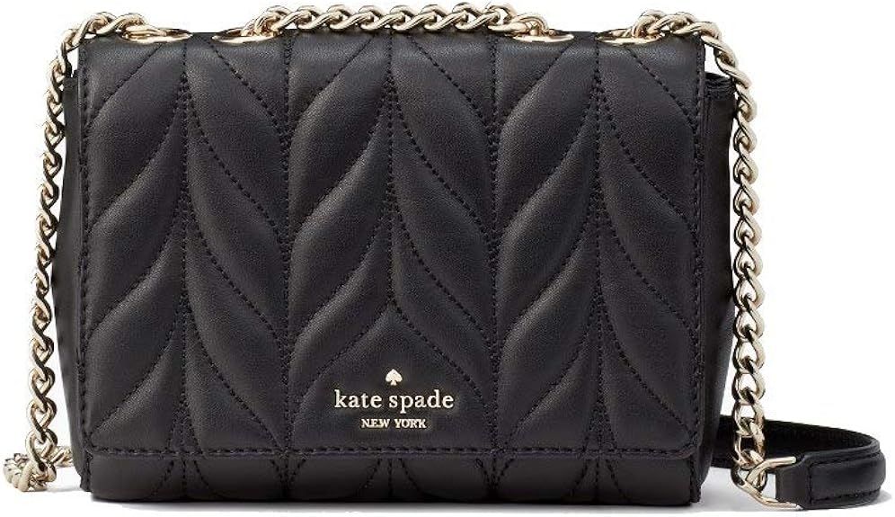 Kate Spade NY Briar Lane Quilted Leather Emelyn Crossbody Purse in Black | Amazon (US)
