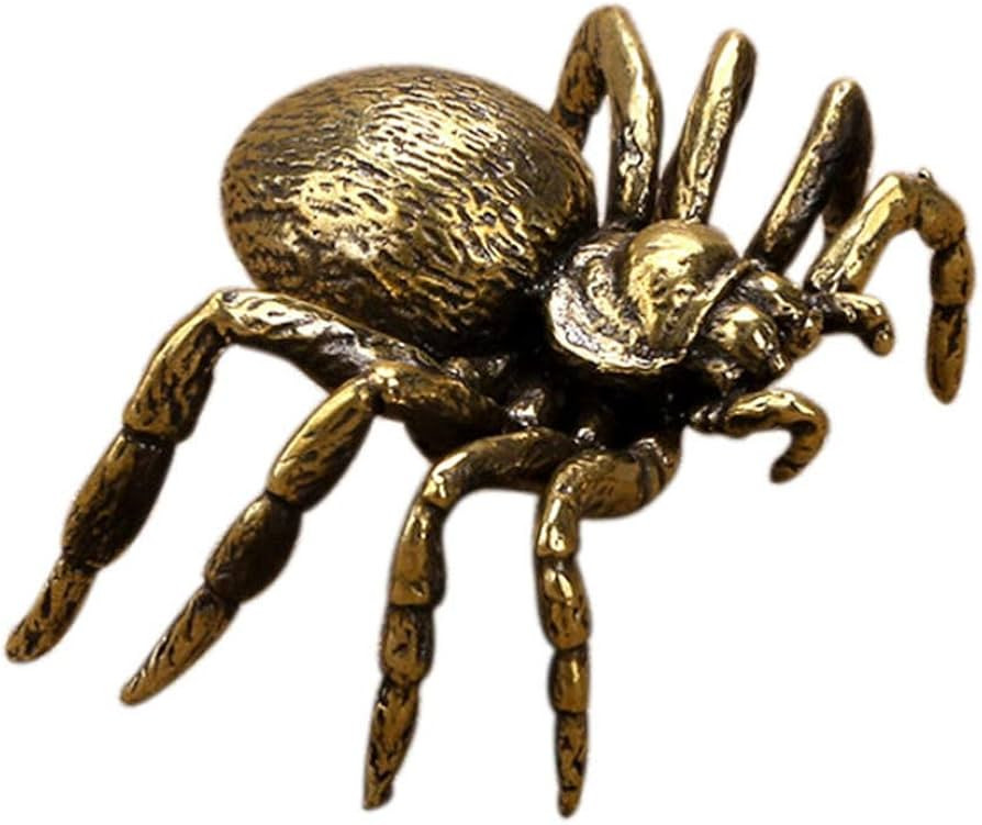 Brass Spider Statue Animal Sculptures and Statues Feng Shui Statue Wealth Good Luck Sculpture Hou... | Amazon (US)