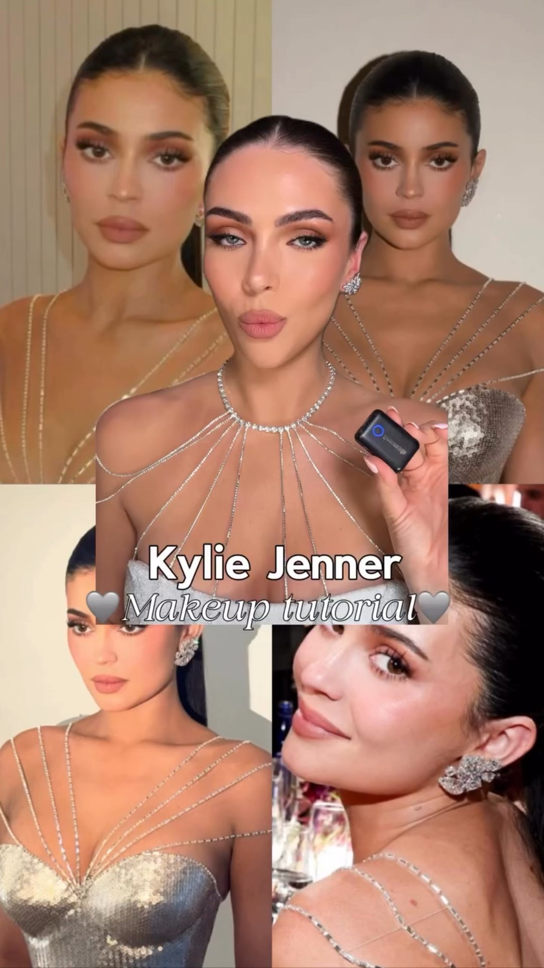 Recreating Kylie Jenner’s golden globes makeup look - full tutorial🩶 
Everything I used is linked in my ShopMy/LTK🫶🏻

@charlottetilbury 
Magic cream
Lip cheat duo shade medium 

@wonderskin 
All day stay foundation 

@kosas 
Concealer 

@kyliecosmetics 
Concealer 

@westmanatelier 
Contour 
Black eyeliner pencil 

@yslbeauty 
Blurring liquid blush 
Hyper bronzer 

@armanibeauty 
Powder blush 
Lipstick shade 111

@tirtir_global 
Prism highlighter duo 

@patricktabeauty 
Major dimension eyeshadow palette 

@lancomeofficial 
Flutter extension mascara 

@embossbeauty 
Lashes style CL 03 

#kyliejenner #makeuptutorial #makeuplook #trending