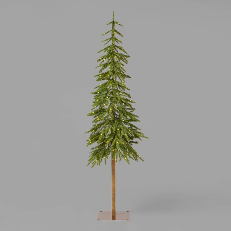 6' Pre-Lit LED Downswept Alpine Balsam Artificial Christmas Tree Warm White Dew Drop Lights - Won... | Target