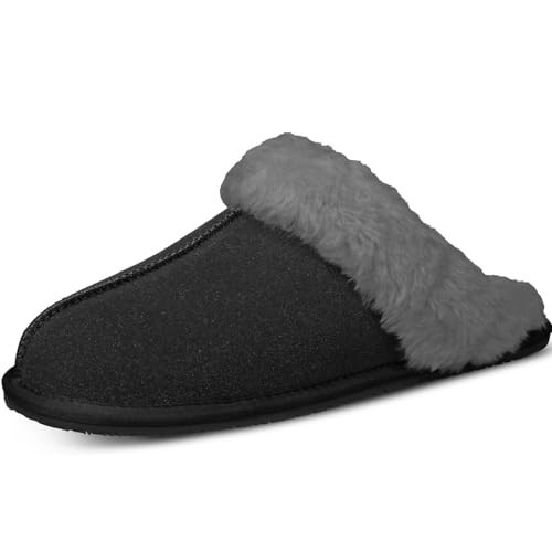 Cuiapl Women's Slippers House Slippers for Woman Bedroom Slippers Women Fluffy Slippers Breathable Suede Upper Fur Fleece Lined for Indoor & Outdoor | Amazon (US)