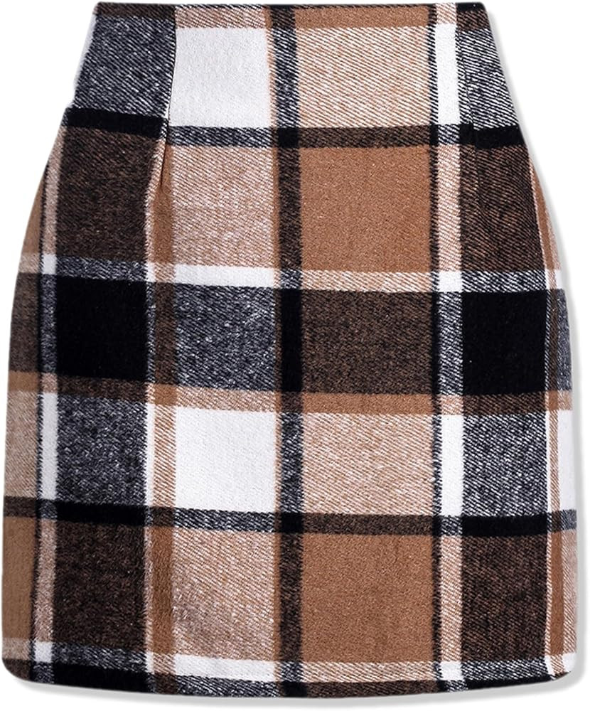 SANGTREE Women's High Waist Skirt Bodycon Pencil Wool Mini Skirts | Amazon (US)