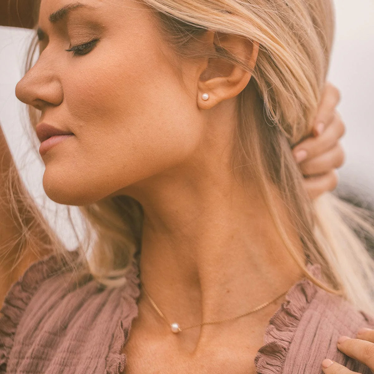 Made By Mary Pearl Choker Necklace | Simple, 14k Gold Filled, Delicate | Made by Mary (US)