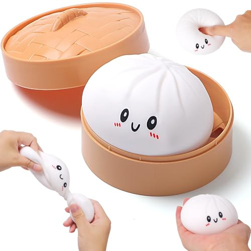 Dumpling Stress Balls for Adults, Dumpling Squishies Toys for Kids, Dumpling Fidget Sensory Toy, Squeeze Dough Ball Stress Relief Toy, Stretchy Stress Ball Squish Toys for ADHD | Amazon (US)