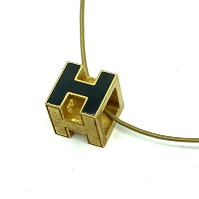 Auth HERMES Cage d'H - Gold Black Hardware Necklace  | eBay | eBay US