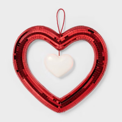 Valentine's Day Glass Mirror Heart Hanging Decor - Spritz™ | Target